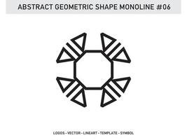 Abstract Geometric Shape Monoline Tile Design Pattern Seamless Free vector