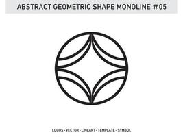 Abstract Geometric Shape Monoline Tile Design Pattern Seamless Free vector