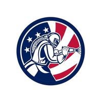 American Sandblaster Abrasive Blasting USA Flag Icon vector