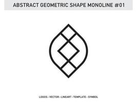 Abstract Geometric Shape Monoline Tile Design Pattern Seamless Free vector