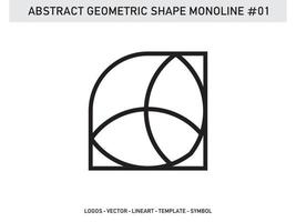 Abstract Geometric Shape Monoline Tile Design Pattern Seamless Free vector