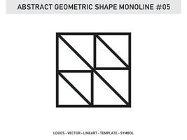 patrón de diseño de mosaico monoline de forma geométrica abstracta sin costura gratis vector