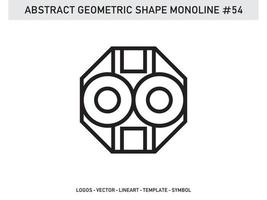 Abstract Geometric Monoline Shape Free Vector