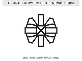 Abstract Geometric Monoline Shape Free Vector