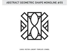 Abstract Geometric Monoline Shape Free Vector