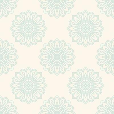 Fantasy seamless pattern with ornamental mandala. Abstract round doodle flower background. Floral geometric circle.