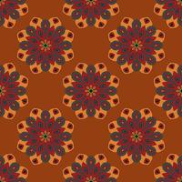 Abstract seamless pattern with mandala flower. Mosaic, tile, polka dot. Floral background. vector