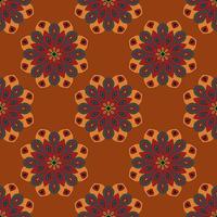 Abstract seamless pattern with mandala flower. Mosaic, tile, polka dot. Floral background. vector