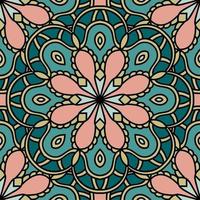 Abstract seamless pattern with mandala flower. Mosaic, tile. Floral background. vector
