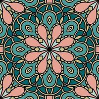 Resumen de patrones sin fisuras con flor de mandala. mosaico, azulejo. fondo floral. vector