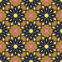 Abstract seamless pattern with mandala flower. Mosaic, tile. Floral background. vector
