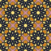 Abstract seamless pattern with mandala flower. Mosaic, tile. Floral background. vector