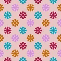 Abstract seamless pattern with mandala flower. Mosaic, tile, polka dot. Floral background. vector