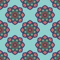 Abstract seamless pattern with mandala flower. Mosaic, tile. Floral background. vector