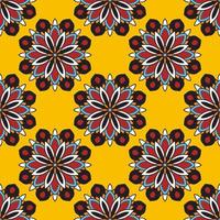 Abstract seamless pattern with mandala flower. Mosaic, tile. Floral background. vector