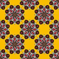 Abstract seamless pattern with mandala flower. Mosaic, tile. Floral background. vector