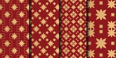 Geometric red gold seamless pattern background vector