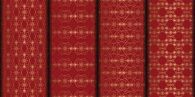 Geometric red gold seamless pattern background vector