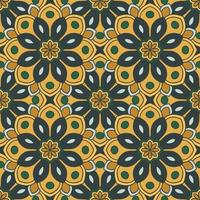 Abstract seamless pattern with mandala flower. Mosaic, tile. Floral background. vector