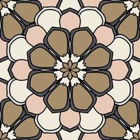 Abstract seamless pattern with mandala flower. Mosaic, tile. Floral background. vector