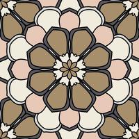 Resumen de patrones sin fisuras con flor de mandala. mosaico, azulejo. fondo floral. vector