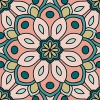 Abstract seamless pattern with mandala flower. Mosaic, tile. Floral background. vector