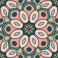 Abstract seamless pattern with mandala flower. Mosaic, tile. Floral background. vector