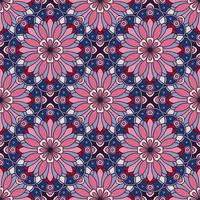 Abstract seamless pattern with mandala flower. Mosaic, tile. Floral background. vector