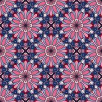 Abstract seamless pattern with mandala flower. Mosaic, tile. Floral background. vector