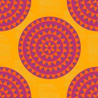 Colorful grunge halftone ethnic tribal native mandala seamless pattern. Ornamental polka dot background with floral motifs, triangles, dots.
