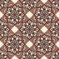 Abstract seamless pattern with mandala flower. Mosaic, tile. Floral background. vector