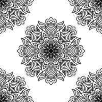 Abstract seamless pattern with mandala flower. Mosaic, tile, polka dot. Floral background. vector