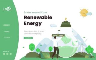 energía renovable para el concepto de cuidado del medio ambiente vector