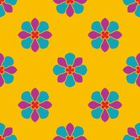 Abstract seamless pattern with mandala flower. Mosaic, tile, polka dot. Floral background. vector