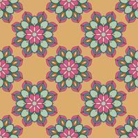 Abstract seamless pattern with mandala flower. Mosaic, tile. Floral background. vector