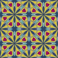 Abstract seamless pattern with mandala flower. Mosaic, tile. Floral background. vector