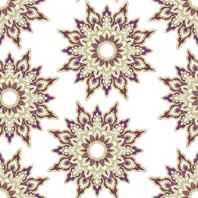 Abstract seamless pattern with mandala flower. Mosaic, tile. Floral background.