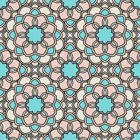 Abstract seamless pattern with mandala flower. Mosaic, tile. Floral background. vector