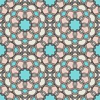 Abstract seamless pattern with mandala flower. Mosaic, tile. Floral background. vector