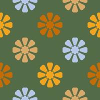 Abstract seamless pattern with mandala flower. Mosaic, tile, polka dot. Floral background. vector