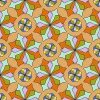 Abstract seamless pattern with mandala flower. Mosaic, tile. Floral background. vector