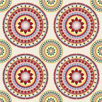 Abstract seamless pattern with mandala flower. Mosaic, tile, polka dot. Floral background. vector