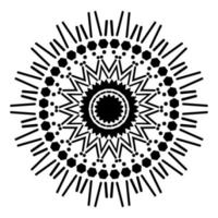 Outline Mandala. Ornamental round doodle flower isolated on white background. Geometric circle element. vector