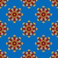 Abstract seamless pattern with mandala flower. Mosaic, tile. Floral background. vector