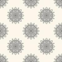 Fantasy seamless pattern with ornamental mandala. Abstract round doodle flower background. Floral geometric circle. vector