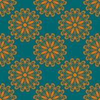 Fantasy seamless pattern with ornamental mandala. Abstract round doodle flower background. Floral geometric circle. vector