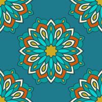 Abstract seamless pattern with mandala flower. Mosaic, tile. Floral background. vector