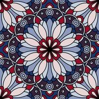 Abstract seamless pattern with mandala flower. Mosaic, tile. Floral background. vector