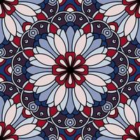 Abstract seamless pattern with mandala flower. Mosaic, tile. Floral background. vector