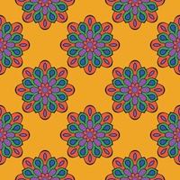 Abstract seamless pattern with mandala flower. Mosaic, tile. Floral background. vector